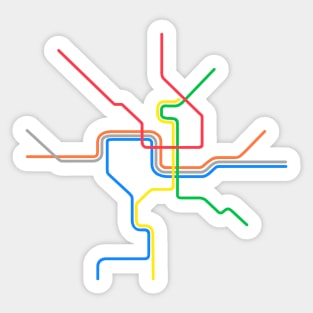 DC metro lines Sticker